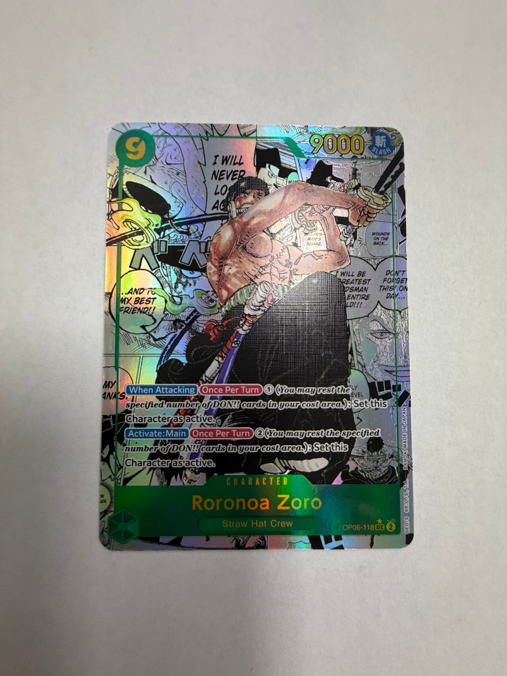 Roronoa Zoro (Alternate Art) (Manga) - OP06-118