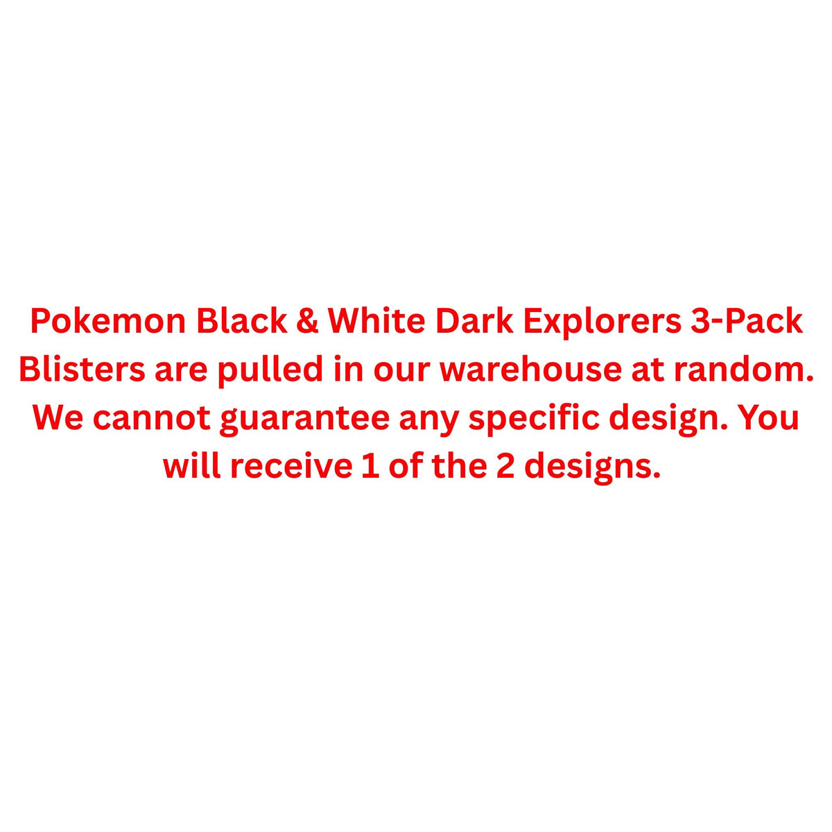 Pokemon Black & White Dark Explorers 3-Pack Blister