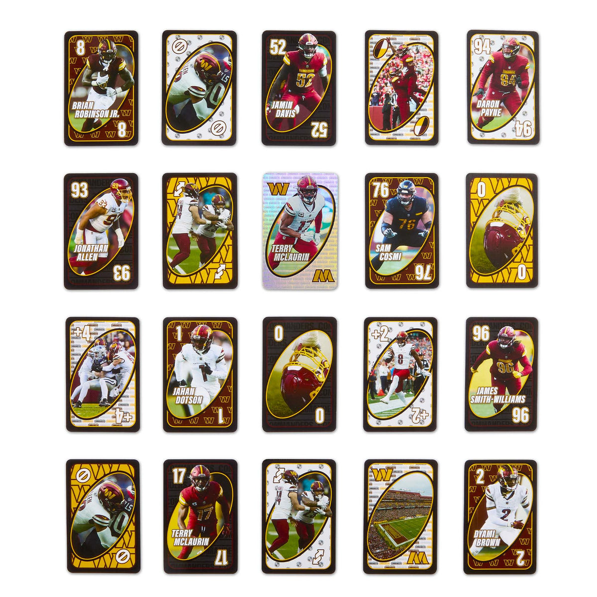 UNO Fandom NFL Washington Commanders Game Deck