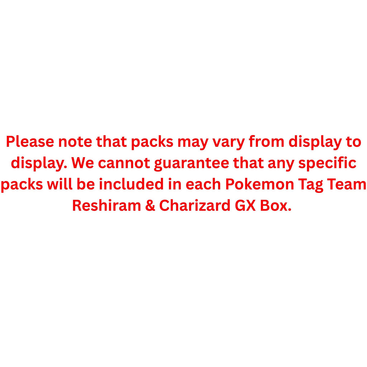 Pokemon Tag Team Reshiram & Charizard GX Box